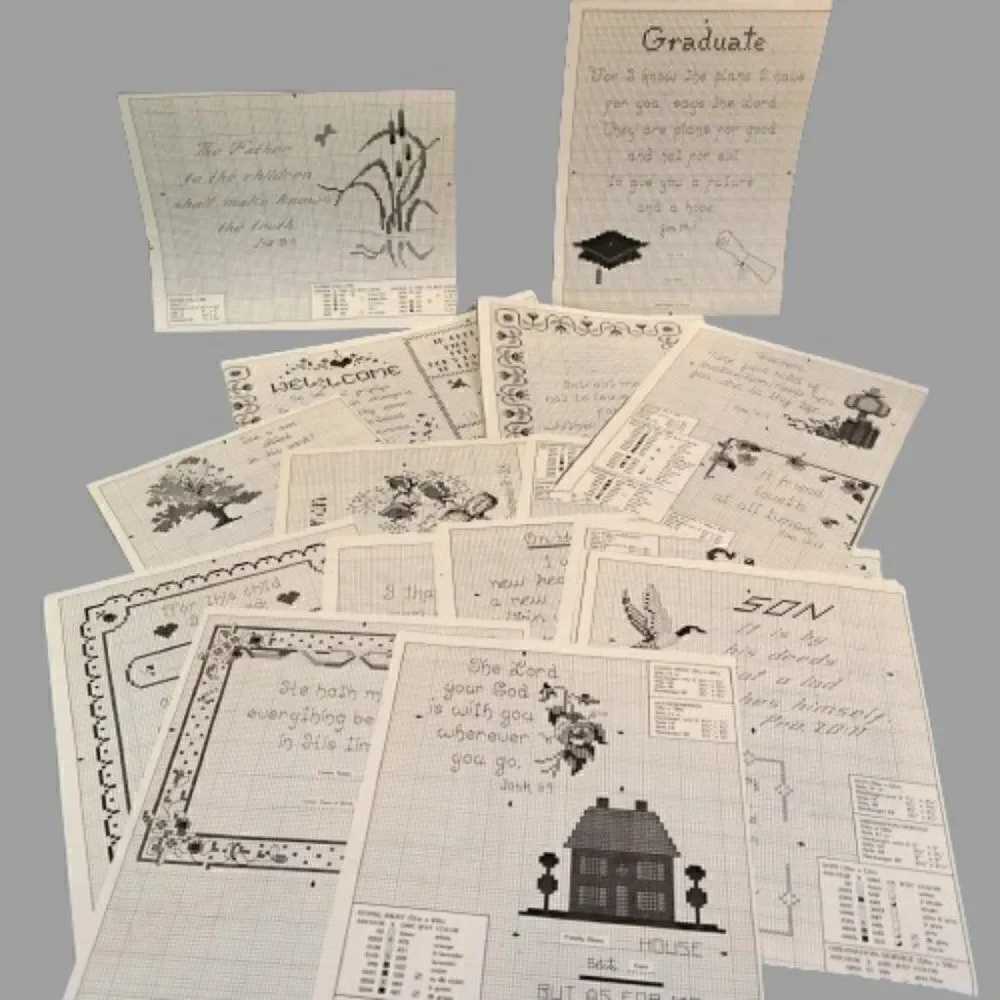 Cross Stitch Patterns 18 Assorted Photocopied Patterns